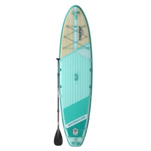 THURSO SURF Inflatable Stand Up Paddle Board All-Around SUP Waterwalker 126 10'6×31''×6'' Deluxe Package | Carbon Shaft Paddle | Roller Backpack | Dual Chamber Pump | Coiled Leash (Turquoise)