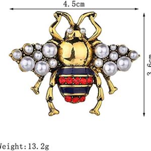 2 Pack Rhinestone Pearl Bee Brooch Pins Honey Bee Pendant/Brooch Fashion Crystal Insect Pins