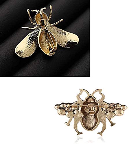 2 Pack Rhinestone Pearl Bee Brooch Pins Honey Bee Pendant/Brooch Fashion Crystal Insect Pins