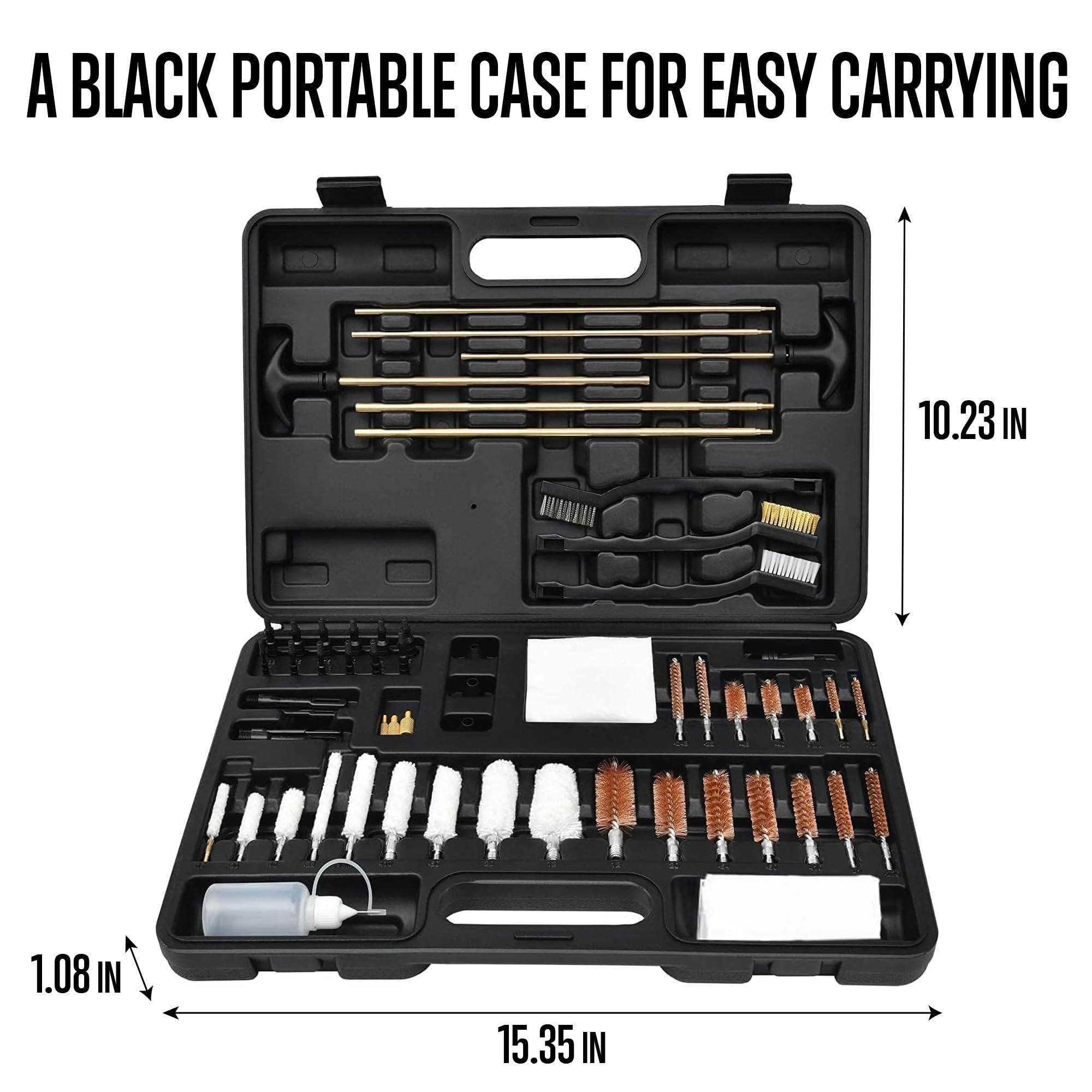 Gun Cleaning Kit Universal Supplies for Hunting Rifle Handgun Shot Gun Cleaning Kit for All Guns with Case