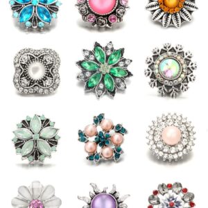 LOVGLISTEN 12pcs 20mm Snap Button Chunk Jewelry Charms Snap Bracelet Accessories for Women (8)