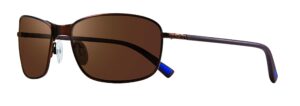 revo sunglasses decoy: polarized lens with metal rectangle wrap frame, brown frame with terra lens