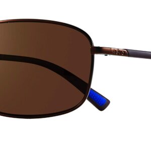 Revo Sunglasses Decoy: Polarized Lens with Metal Rectangle Wrap Frame, Brown Frame with Terra Lens