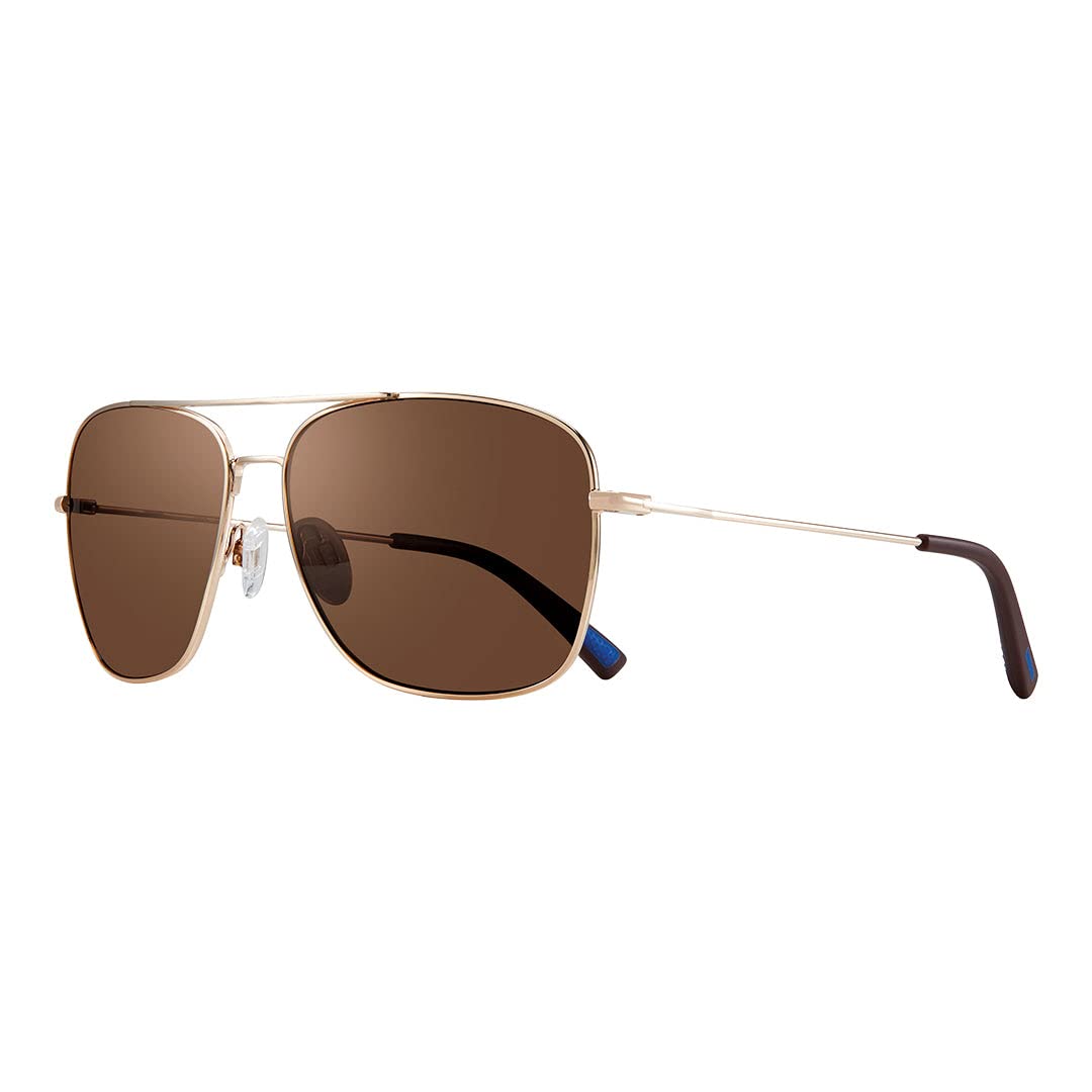 Revo Sunglasses Harbor: Polarized Lens Filters UV, Metal Navigator Frame, Gold Frame with Terra Lens