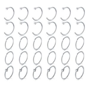 AVYRING 22G or 20G Nose Rings Hoop Stainless Steel Nose Nostril Septum Rings Lip rings Medusa Piercing Jewelry