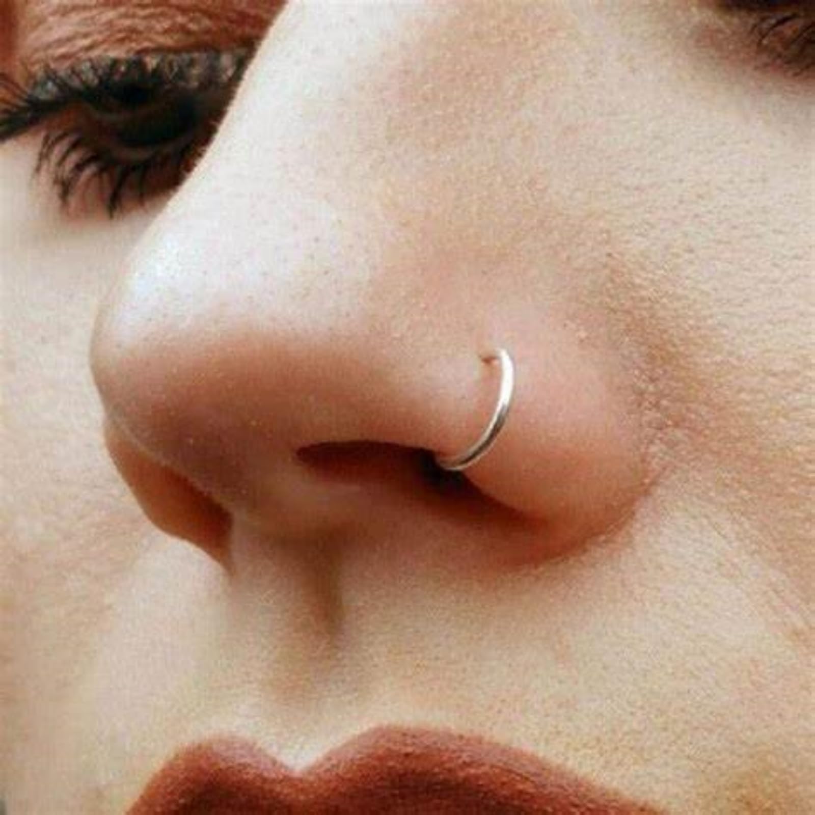 AVYRING 22G or 20G Nose Rings Hoop Stainless Steel Nose Nostril Septum Rings Lip rings Medusa Piercing Jewelry