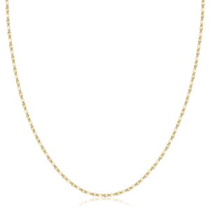 pori jewelers 10k solid gold 2.0mm diamond cut mirror chain necklace and anklet - unisex sizes 10"-30" - yellow, white, rose or 3 tone (yellow, 20.00)