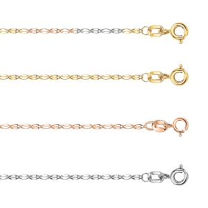 PORI JEWELERS 10K Solid Gold 2.0MM Diamond Cut Mirror Chain Necklace and Anklet - Unisex Sizes 10"-30" - Yellow, White, Rose or 3 Tone (Yellow, 20.00)