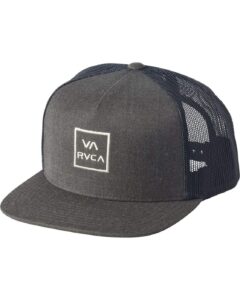 rvca mens va the way trucker hat baseball cap, charcoal grey, one size us