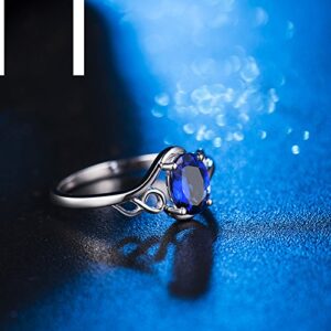 Lanmi 14K Yellow White Gold Natural Blue Sapphire Rings Diamond Engagement for Women Promotion