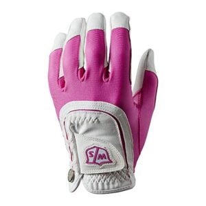 wilson staff fit all golf glove, pink/white