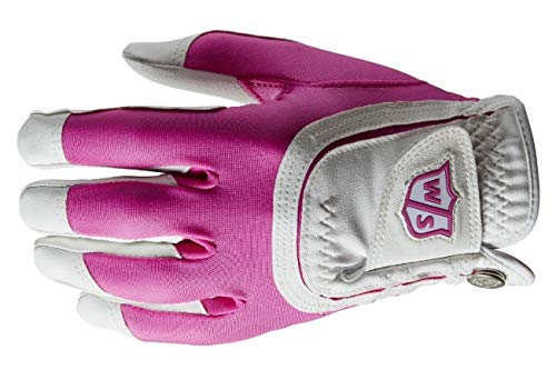 Wilson Staff Fit All Golf Glove, Pink/White