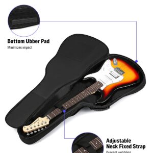 Donner 39 inch Electric Guitar Bag Gig Bag, 0.4 Inch Padded Sponge 600D Ripstop Waterproof Nylon Dustproof Soft Electric Guitar Case Adjustable Strap Black