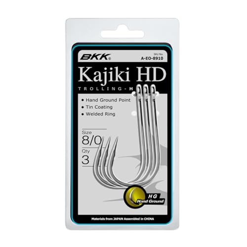 BKK KAJIKI HD Trolling Hook | 10/0 | 2-Pack | 7X | Bright-Tin Coating | Hand Ground Point