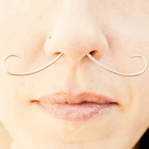 BodyJewelryOnline Surgical Steel Septum Mustache Nose Ring 16 Gauge, Septum Mustache Nose Ring