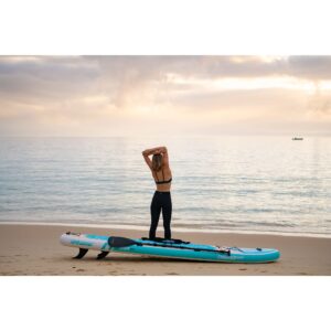 THURSO SURF Tranquility Yoga Inflatable Stand Up Paddle Board SUP 10'8 x 34'' x 6'' Two Layer Deluxe Package Includes Carbon Shaft Paddle/2+1 Quick Lock Fins/Leash/Pump/Roller Backpack