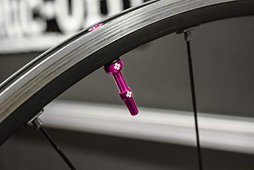 Muc Off 1051 Black Tubeless Presta Valves, 44mm - Premium No Leak Bicycle Valves with Integrated Valve Core Removal Tool