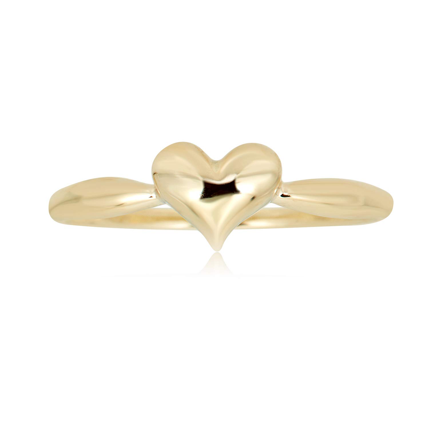 AVORA 10K Yellow Gold Polished Puffed Heart Ring - Size 8