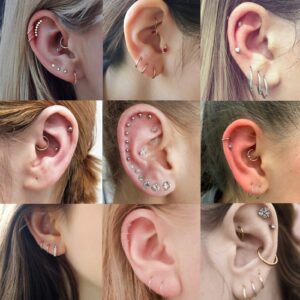 REVOLIA 10Pairs Stainless Steel Cartilage Earrings for Men Women Stud Earrings Ball CZ Tragus Helix Piercing G