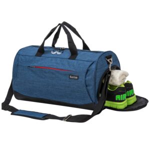 kuston sports gym bag with shoes compartment travel duffel bag for men and women