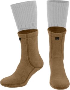 281z hiking warm 6 inch boot liner socks - military tactical outdoor sport - polartec fleece winter socks (medium, coyote brown)