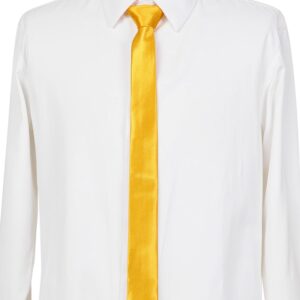 Allegra K Men's Classic Self-tied Solid Color Neckties Skinny Wedding Party Work Neck Tie Medium Yellow