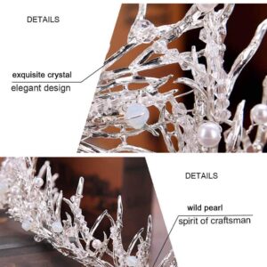 Icicles Crown Princess Tiaras,Crystal Bride Wedding Hair Head Band Ballerinas Nutcracker show for Cosplay