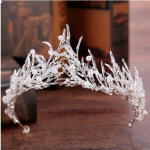 Icicles Crown Princess Tiaras,Crystal Bride Wedding Hair Head Band Ballerinas Nutcracker show for Cosplay