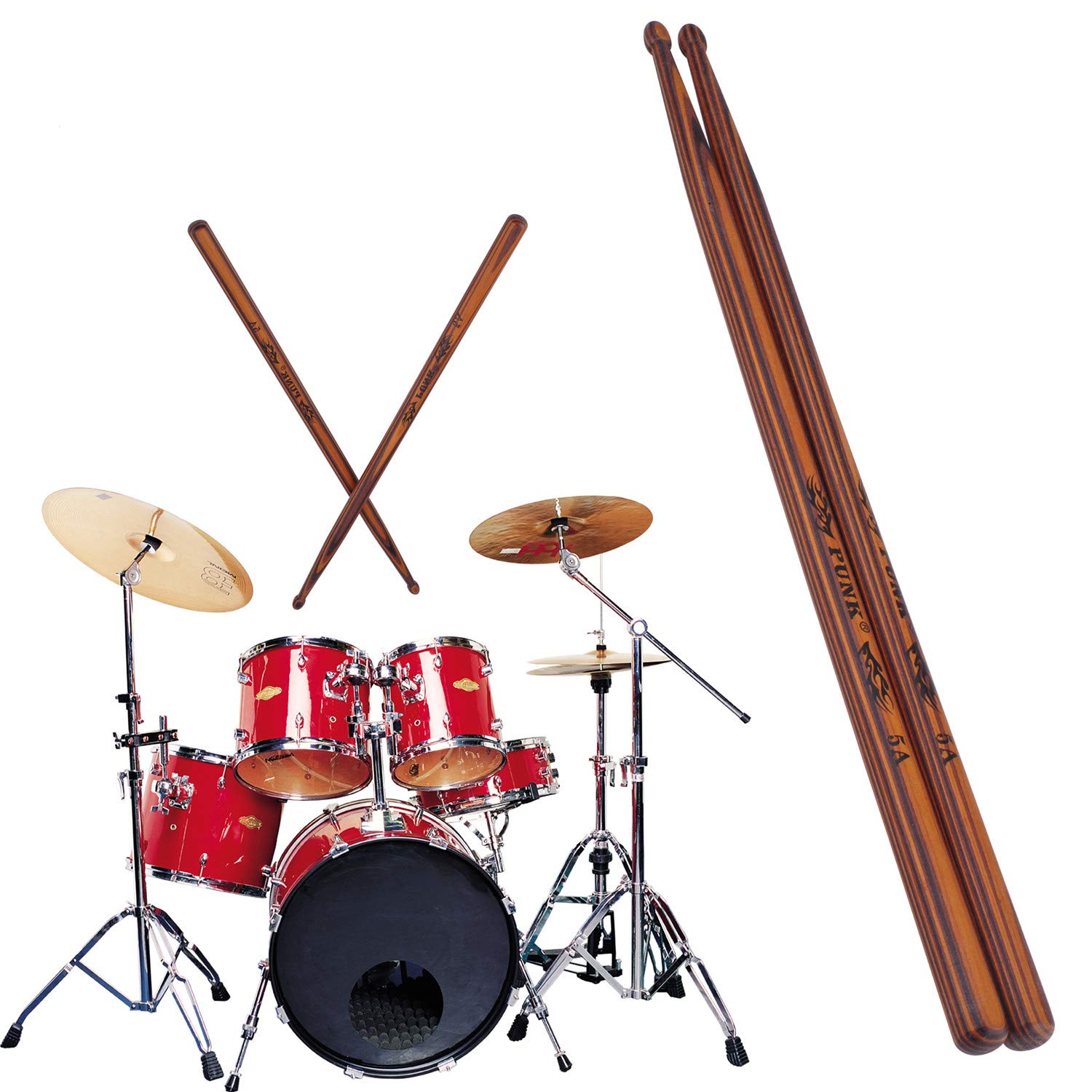 5A Wooden Drumsticks Drum Sticks Hard Maple Wood Drum Set Percussion Instrument Accessories of 1Pair