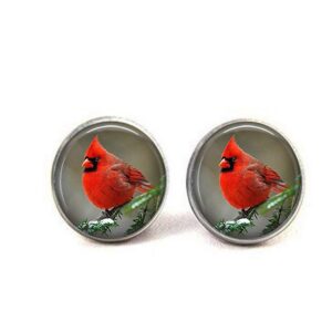 cardinal jewelry, bird earrings, art bird earrings,charm bird cardinal earrings