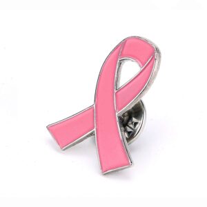 Pack of 10, Official Breast Cancer Awareness Pink Lapel Pin, Breast Cancer Gifts for Women by Crystal Lemon