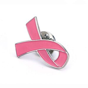 Pack of 10, Official Breast Cancer Awareness Pink Lapel Pin, Breast Cancer Gifts for Women by Crystal Lemon