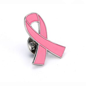 Pack of 10, Official Breast Cancer Awareness Pink Lapel Pin, Breast Cancer Gifts for Women by Crystal Lemon