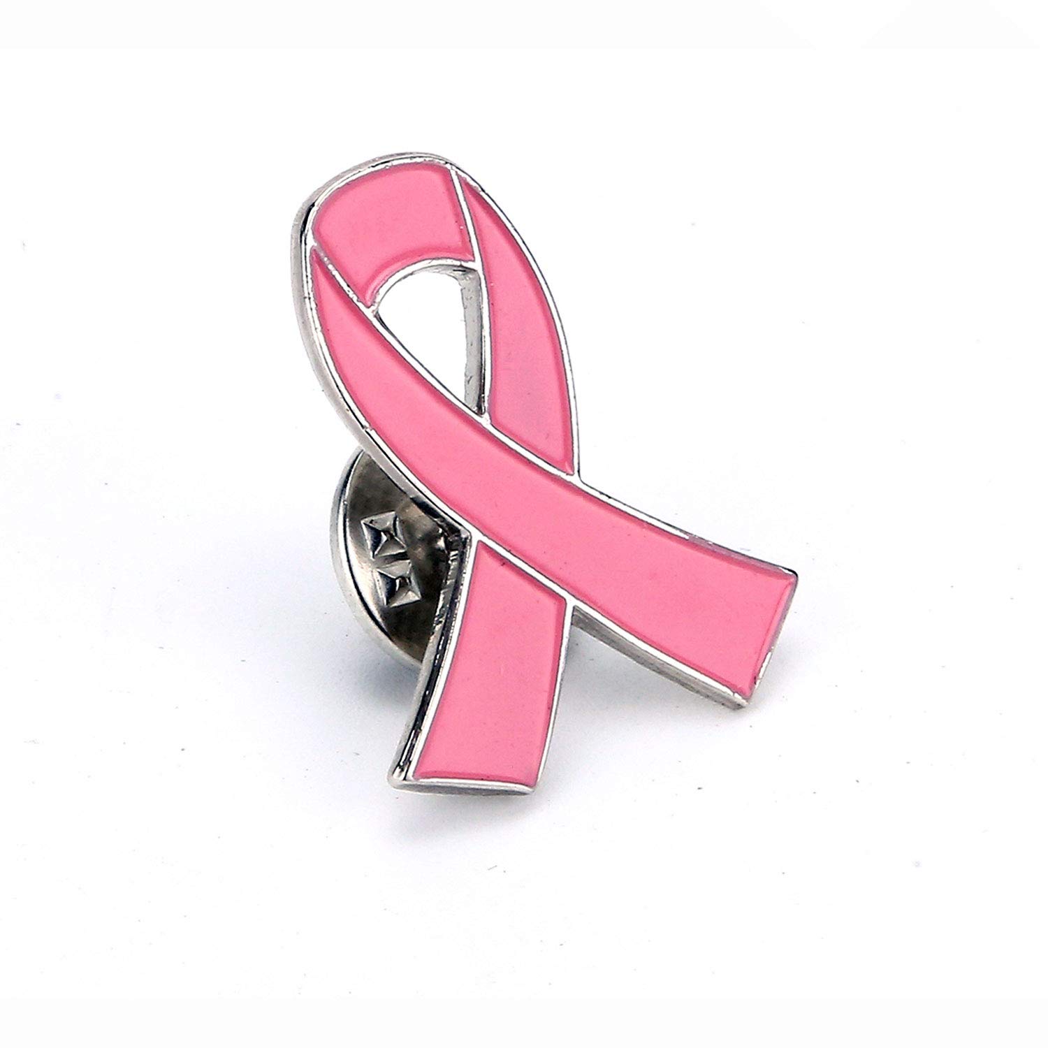 Pack of 10, Official Breast Cancer Awareness Pink Lapel Pin, Breast Cancer Gifts for Women by Crystal Lemon