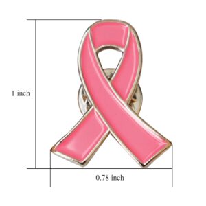 Pack of 10, Official Breast Cancer Awareness Pink Lapel Pin, Breast Cancer Gifts for Women by Crystal Lemon