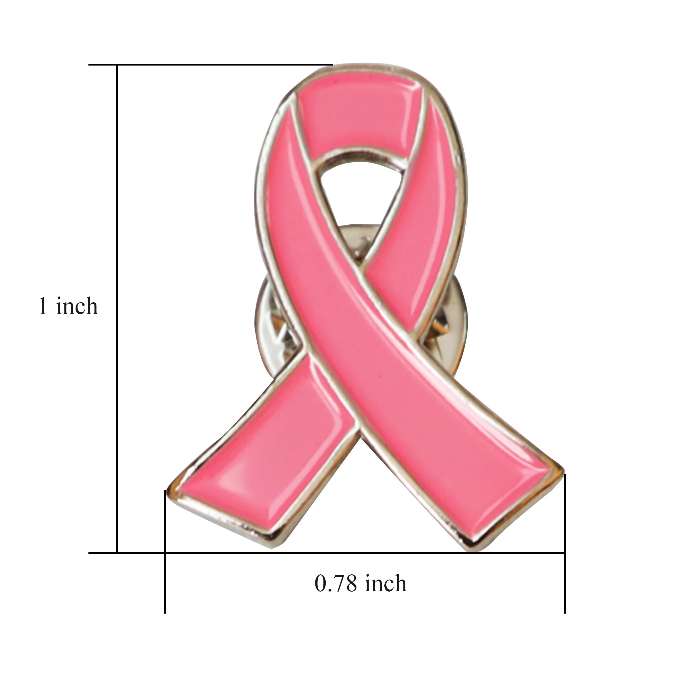 Pack of 10, Official Breast Cancer Awareness Pink Lapel Pin, Breast Cancer Gifts for Women by Crystal Lemon