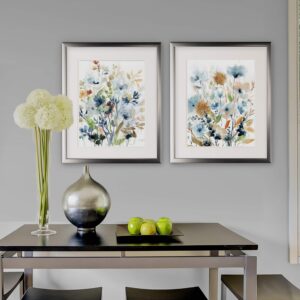 Wexford Home Holland Spring Mix-2 Piece Set-Silver Frame Art Print, 16x20, Feather Collection