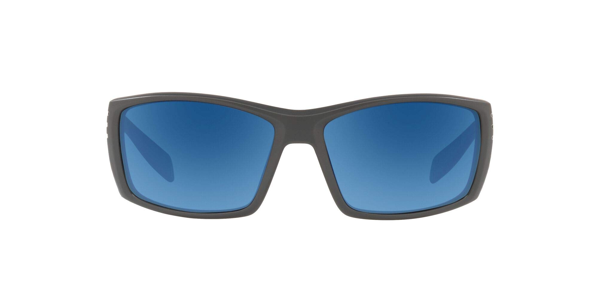 Native Eyewear Raghorn Polarized Rectangular Sunglasses, Granite/Blue Reflex, 61 mm