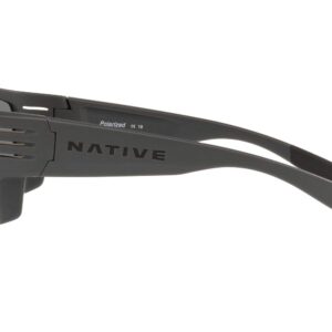 Native Eyewear Raghorn Polarized Rectangular Sunglasses, Granite/Blue Reflex, 61 mm