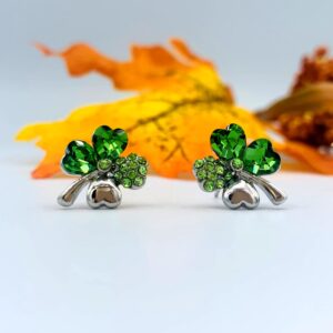 St Patrick's Day Earrings Women - St Patrick's Earrings - Shamrock Earring Silver (Silver Earrings)