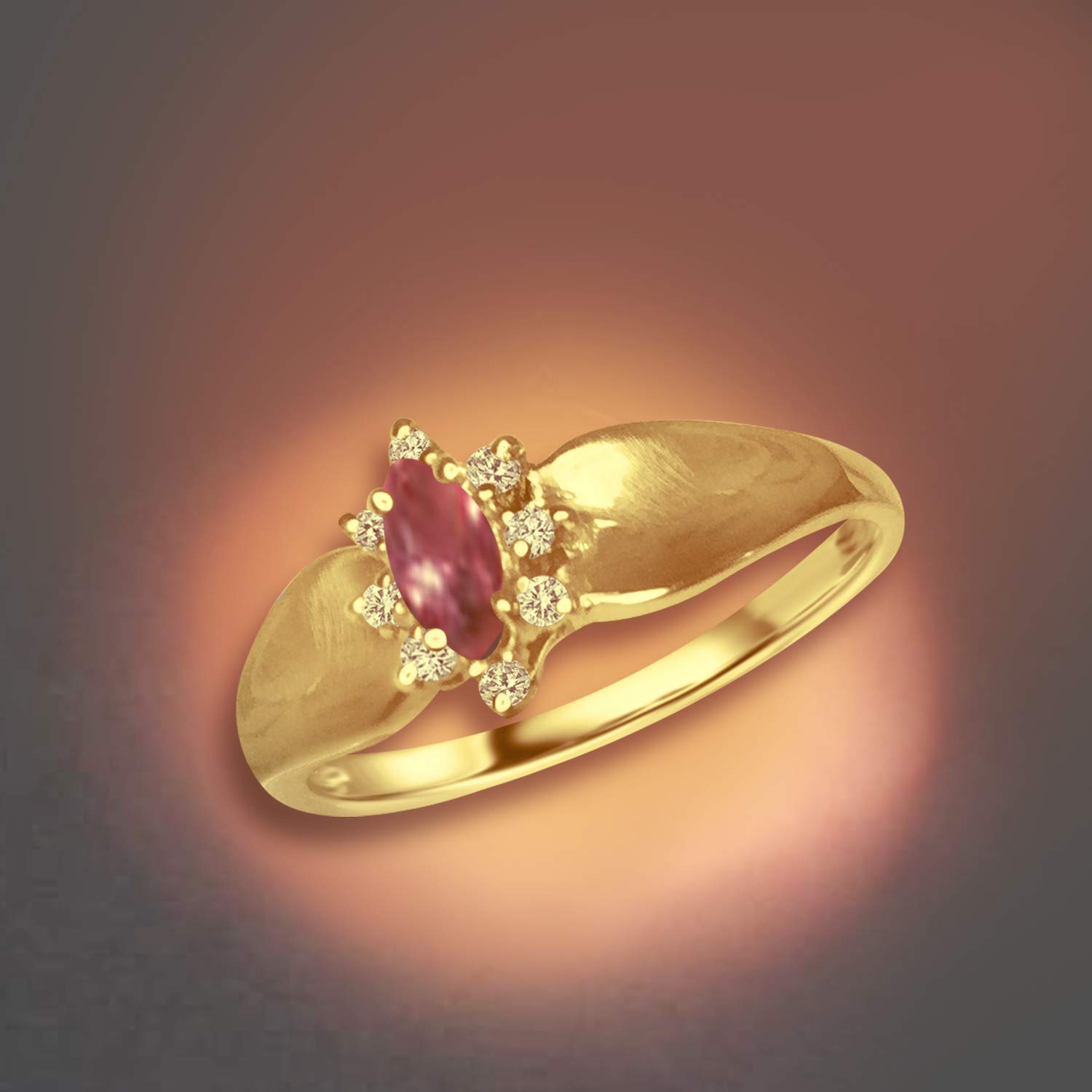 Designed by Ellen Alexandrite Diamond Ring in 14K Yellow Gold-Natural Stone