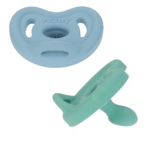 Nuby 100% Silicone Orthodontic Pacifiers 2pk, 0-6 Months