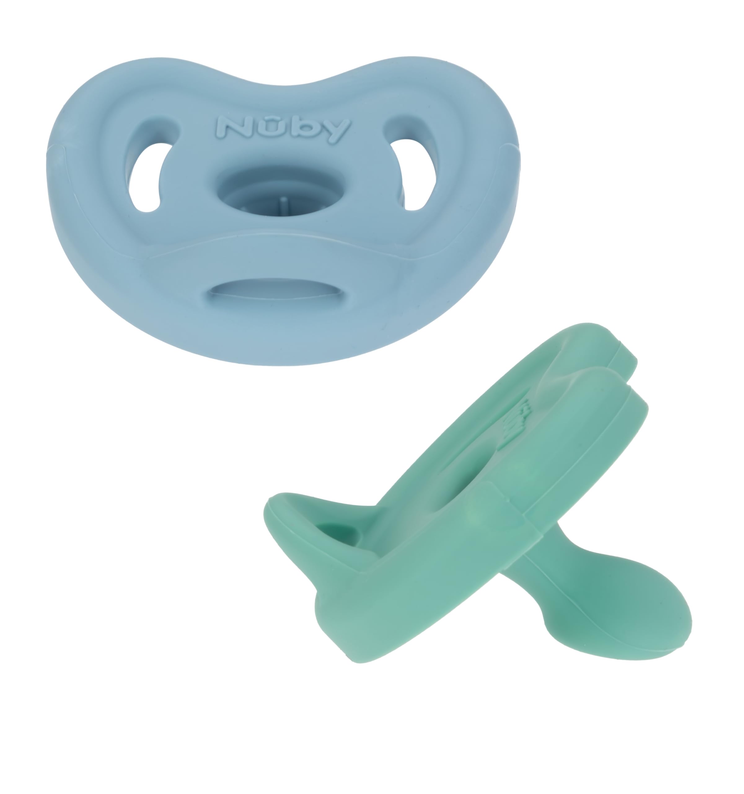 Nuby 100% Silicone Orthodontic Pacifiers 2pk, 0-6 Months