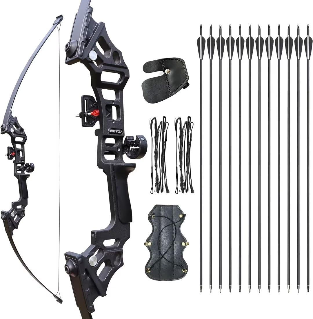 Archery Bows for Adults, Takedown Aluminum Alloy Riser Bow and Arrow Set for Adults Beginners, 30 40 Lbs Right Hand Archery Set with 12 Arrows Recurve Kit