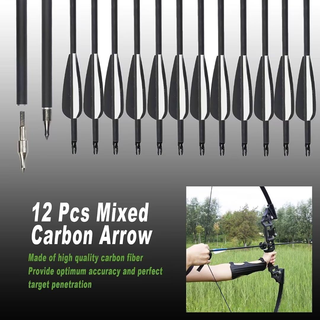 Archery Bows for Adults, Takedown Aluminum Alloy Riser Bow and Arrow Set for Adults Beginners, 30 40 Lbs Right Hand Archery Set with 12 Arrows Recurve Kit