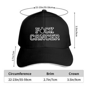 Adult Baseball Caps Fuck Cancer Custom Adjustable Sandwich Cap Casquette Hats Black