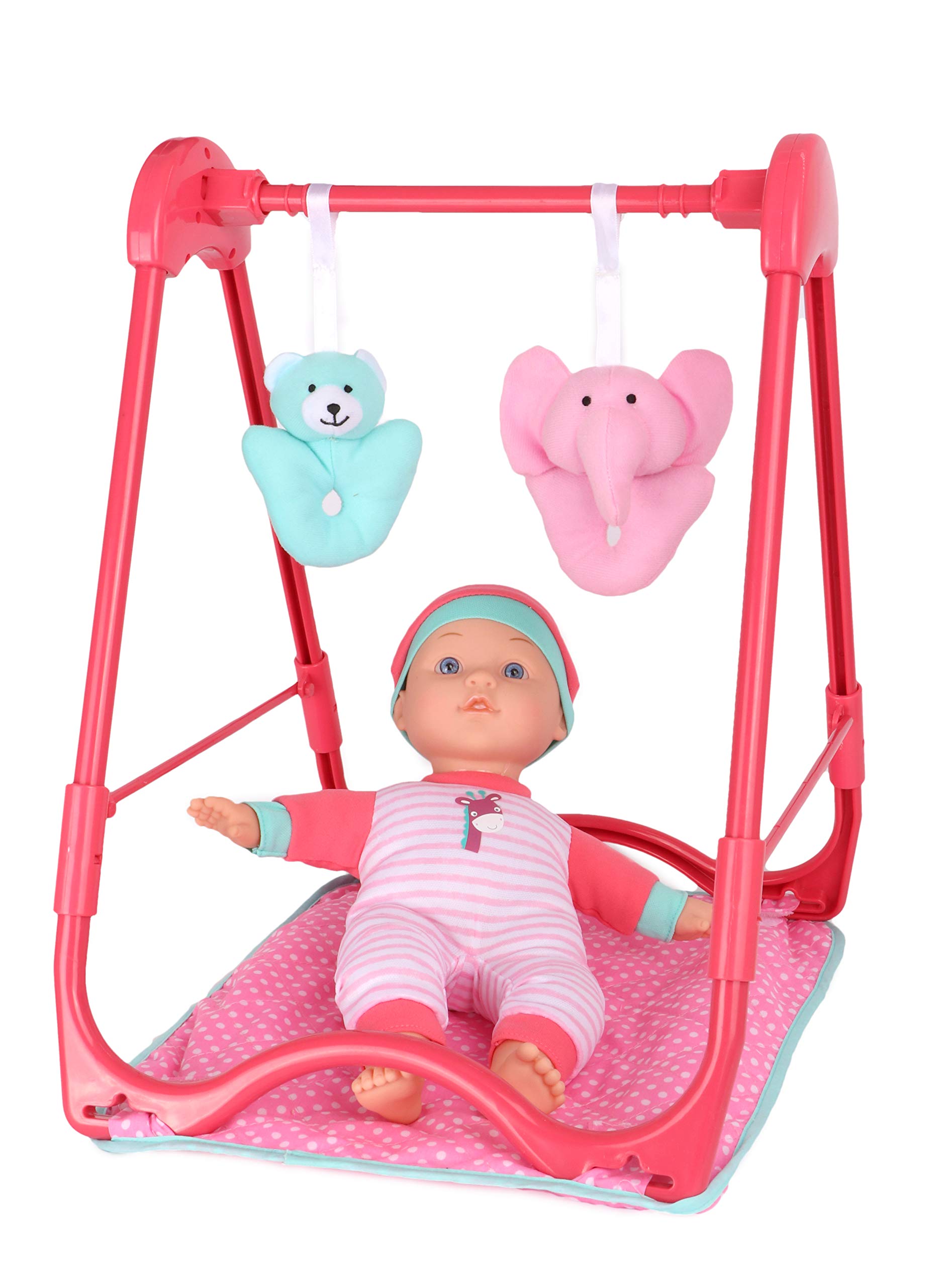 Dream Collection, Baby Doll 4-in-1 High Chair Play Set - Lifelike Baby Doll and Accessories for Realistic Pretend Play, Posable Soft Toy - 12”