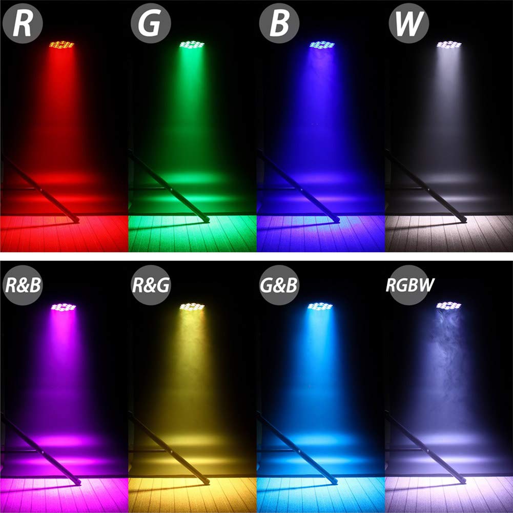 Par Lights LED Stage Lights, U`King 10Wx18 RGBW Uplight Stage Lighting Effect by DMX and Sound Activated Control Wash Light for Wedding Parties Church Club DJ Live Show