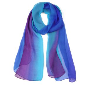 uxcell Long Chiffon Light Wedding Scarf Silky Gradient Color Party Shawl Spring Summer Beach Wrap for Women 63"x19.6" Royal Blue