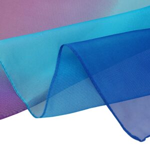 uxcell Long Chiffon Light Wedding Scarf Silky Gradient Color Party Shawl Spring Summer Beach Wrap for Women 63"x19.6" Royal Blue